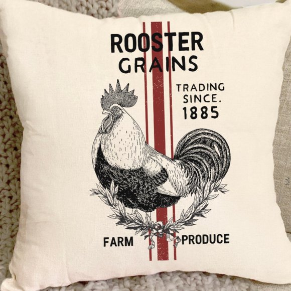 French Country, Pillow Cover, Grain Sack, - Picture 3 of 4